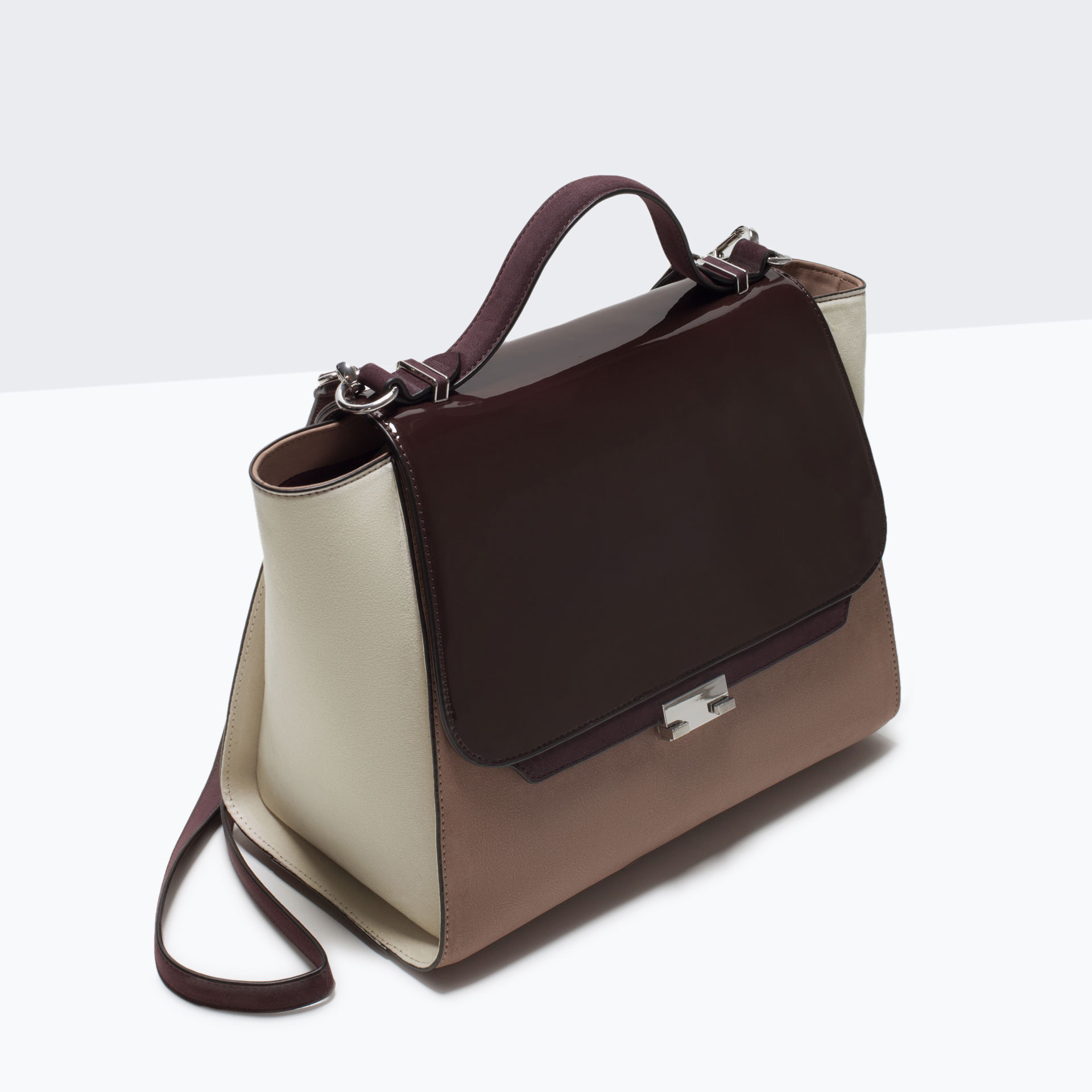 Zara Combination City Bag in Brown Lyst