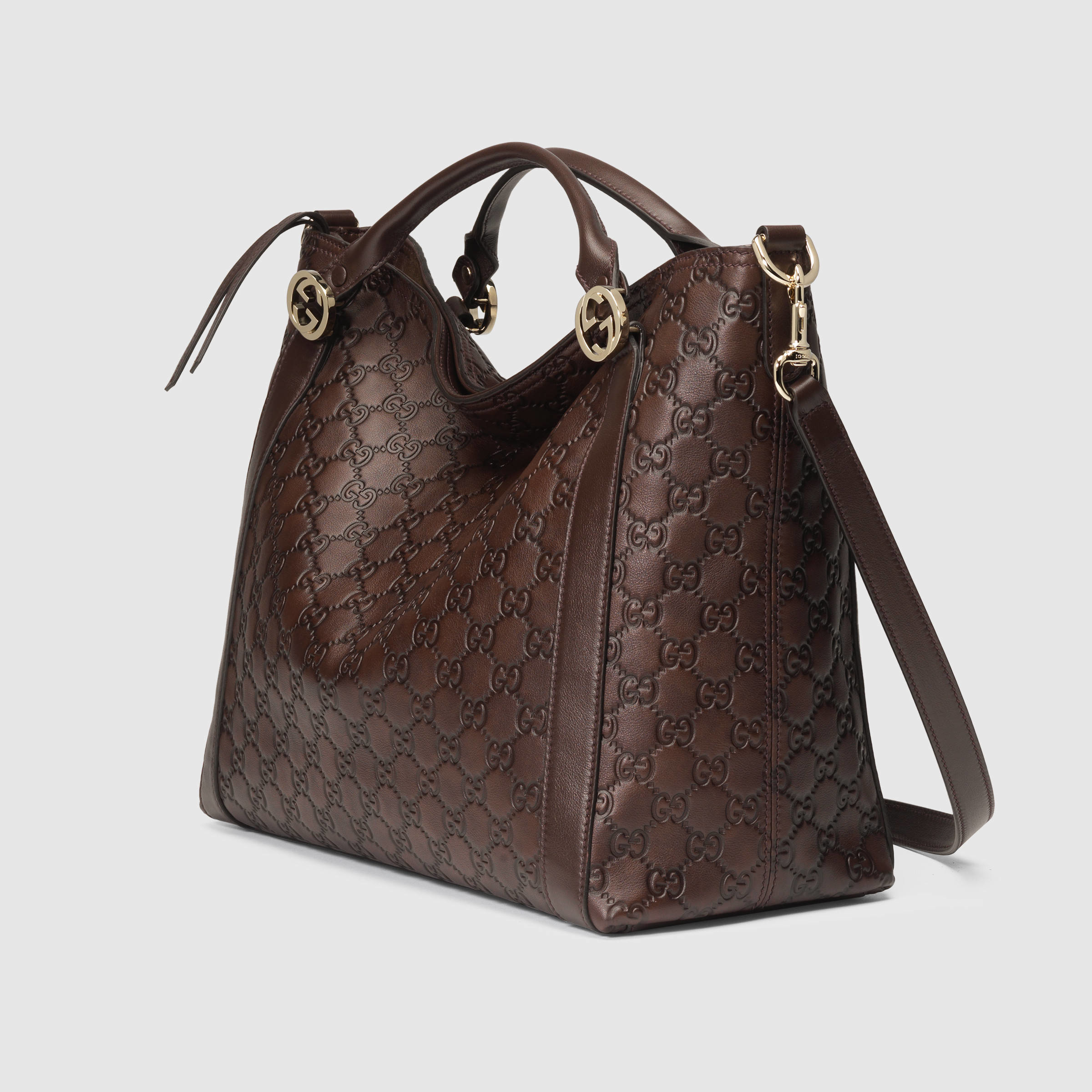 Lyst Gucci Miss Gg Ssima Leather Top Handle Bag In Brown Gallery