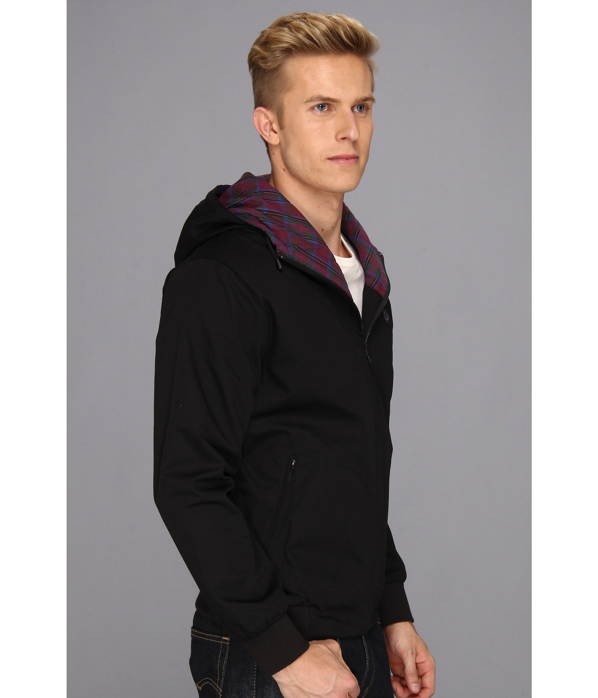 Lyst Fred Perry Hooded Tennis Bomber Jacket in Black for Men