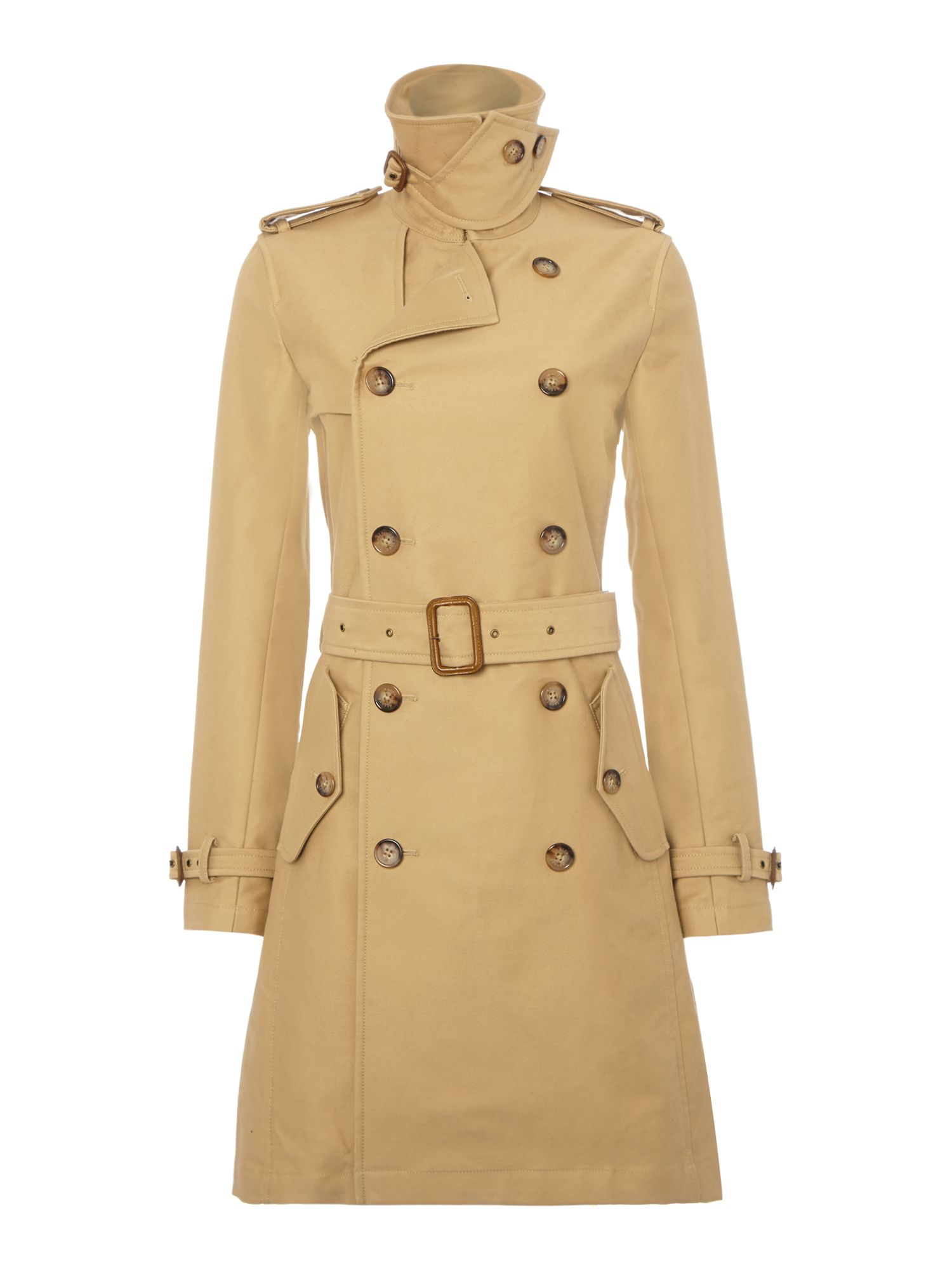 Polo ralph lauren Slim Fit Classic Trench Coat in Natural | Lyst