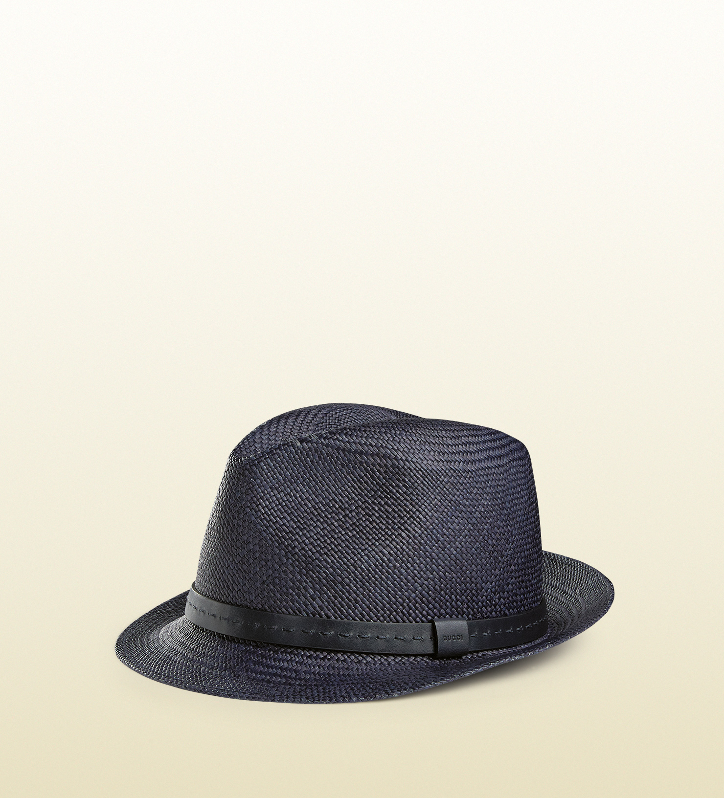 Gucci Straw Fedora With Leather Band in Blue for Men Lyst