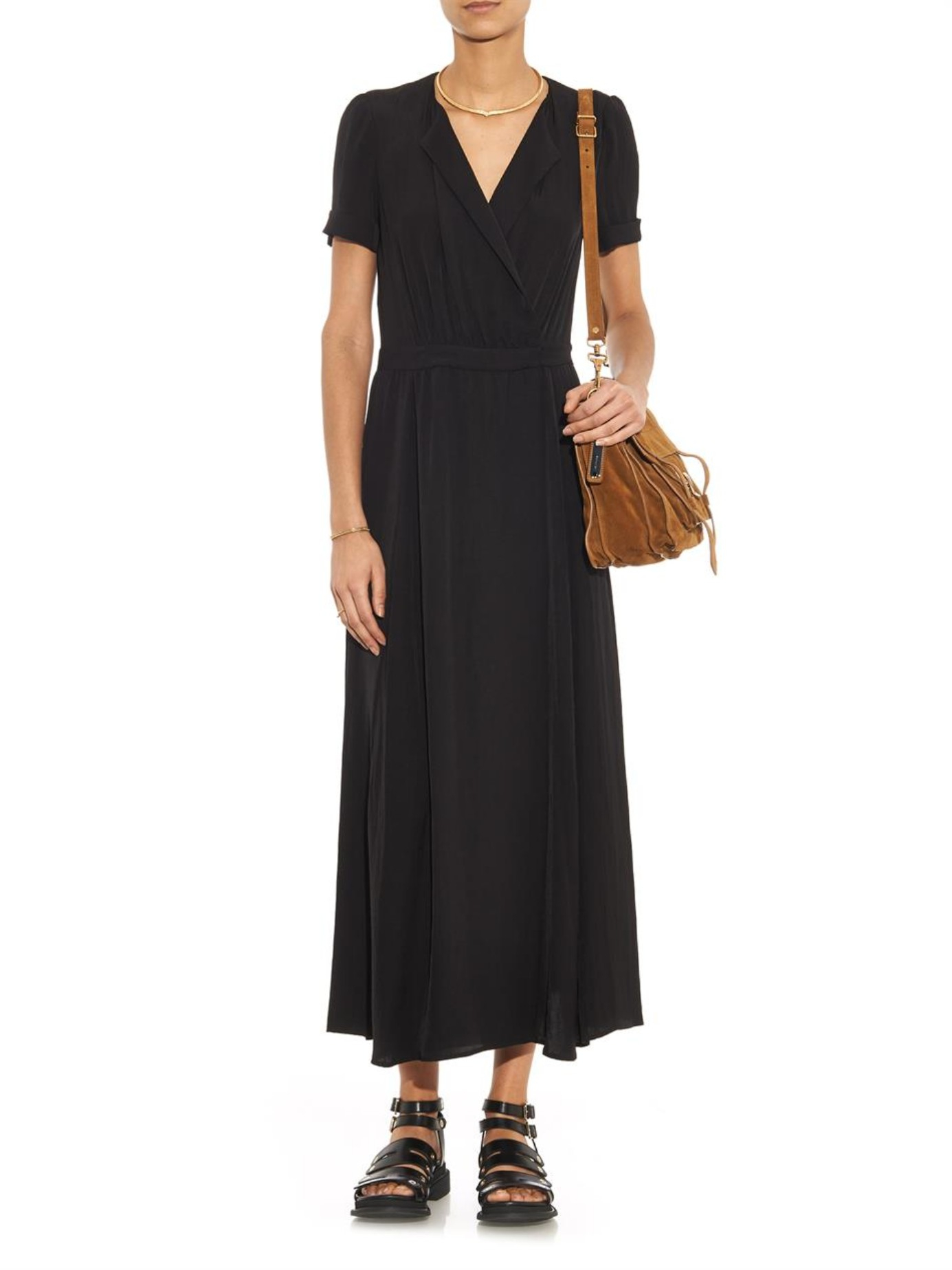 Lyst - Étoile Isabel Marant Flore Wrap-front Maxi Dress in Black