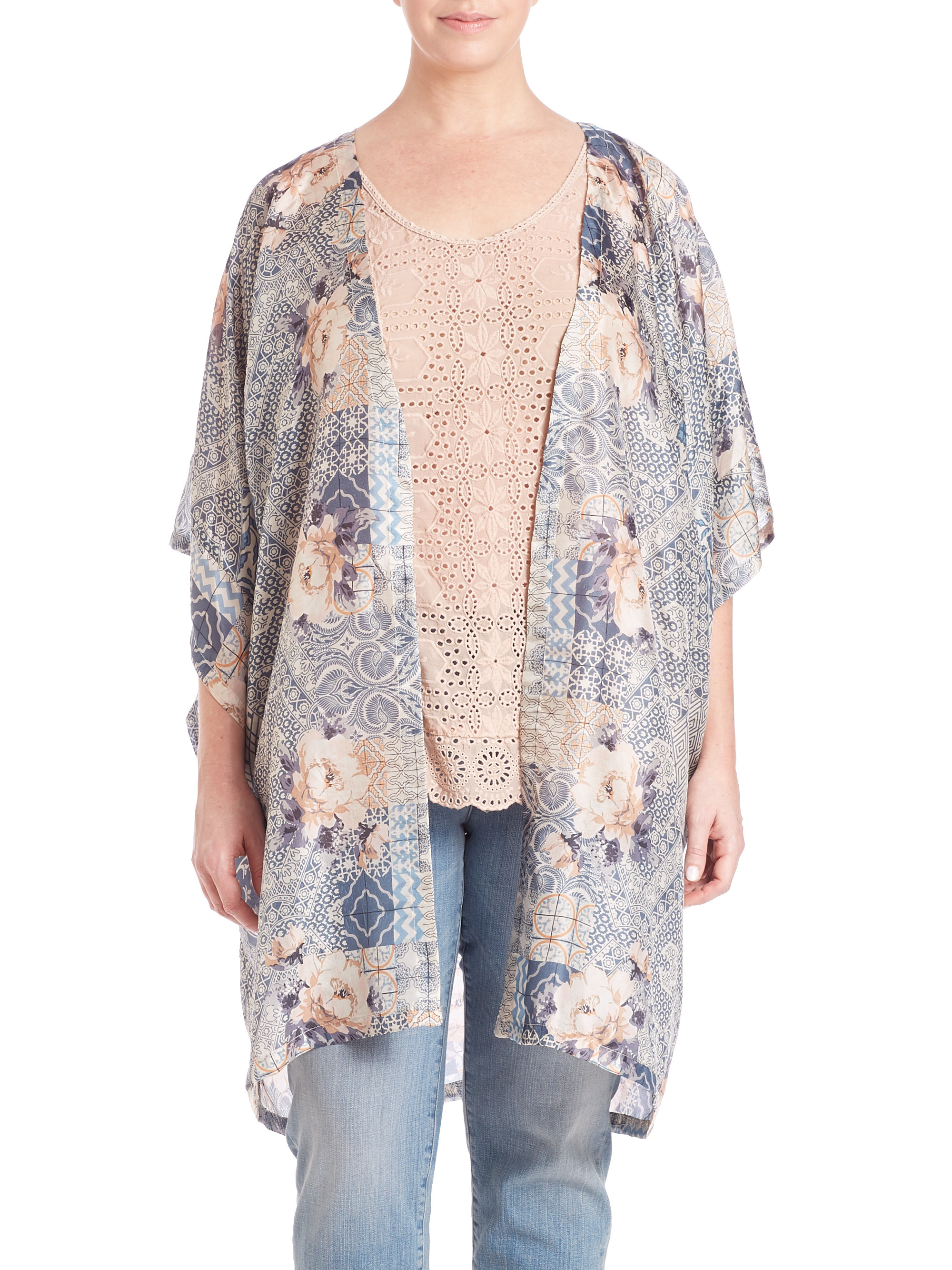 Lyst - Johnny was Print-silk Kimono Cardigan