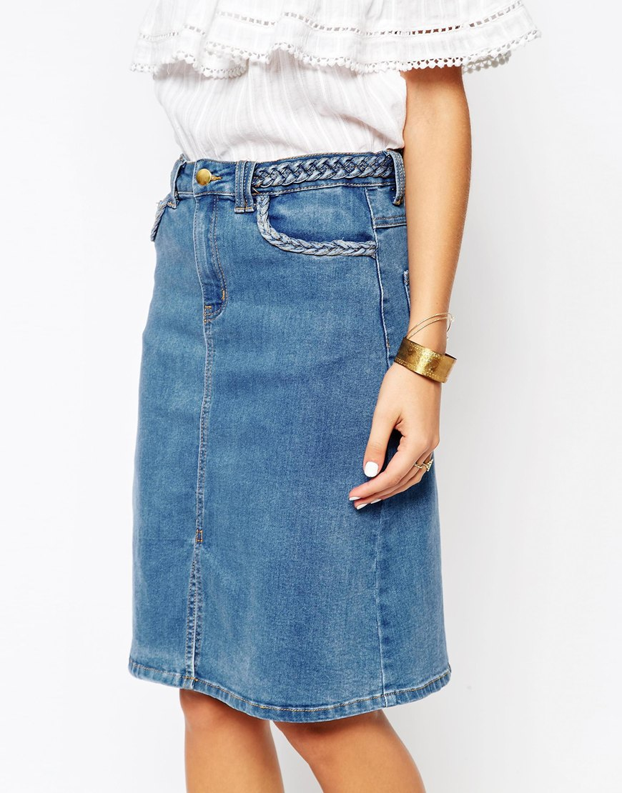 vila denim nederdel vila denim nederdel