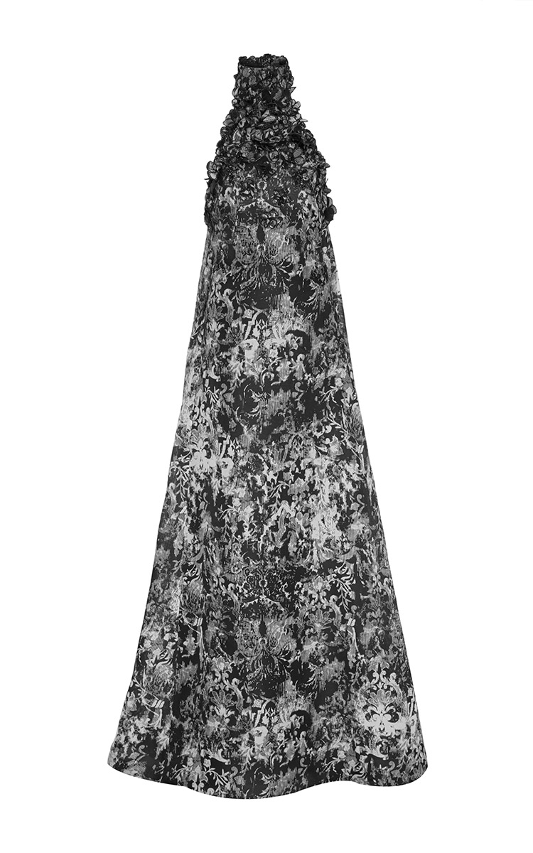 Lyst - Naeem Khan Strapless Metallic & Lace Gown in Black