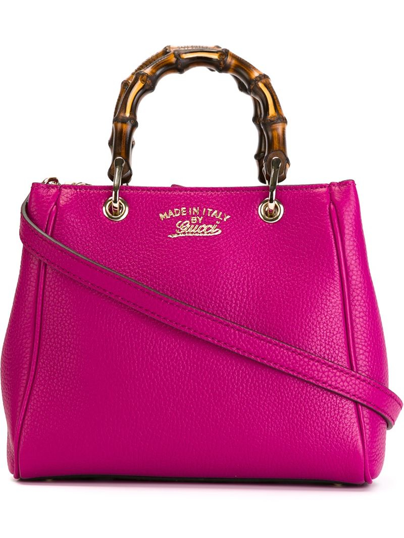 Lyst - Gucci Mini 'bamboo' Crossbody Bag in Pink