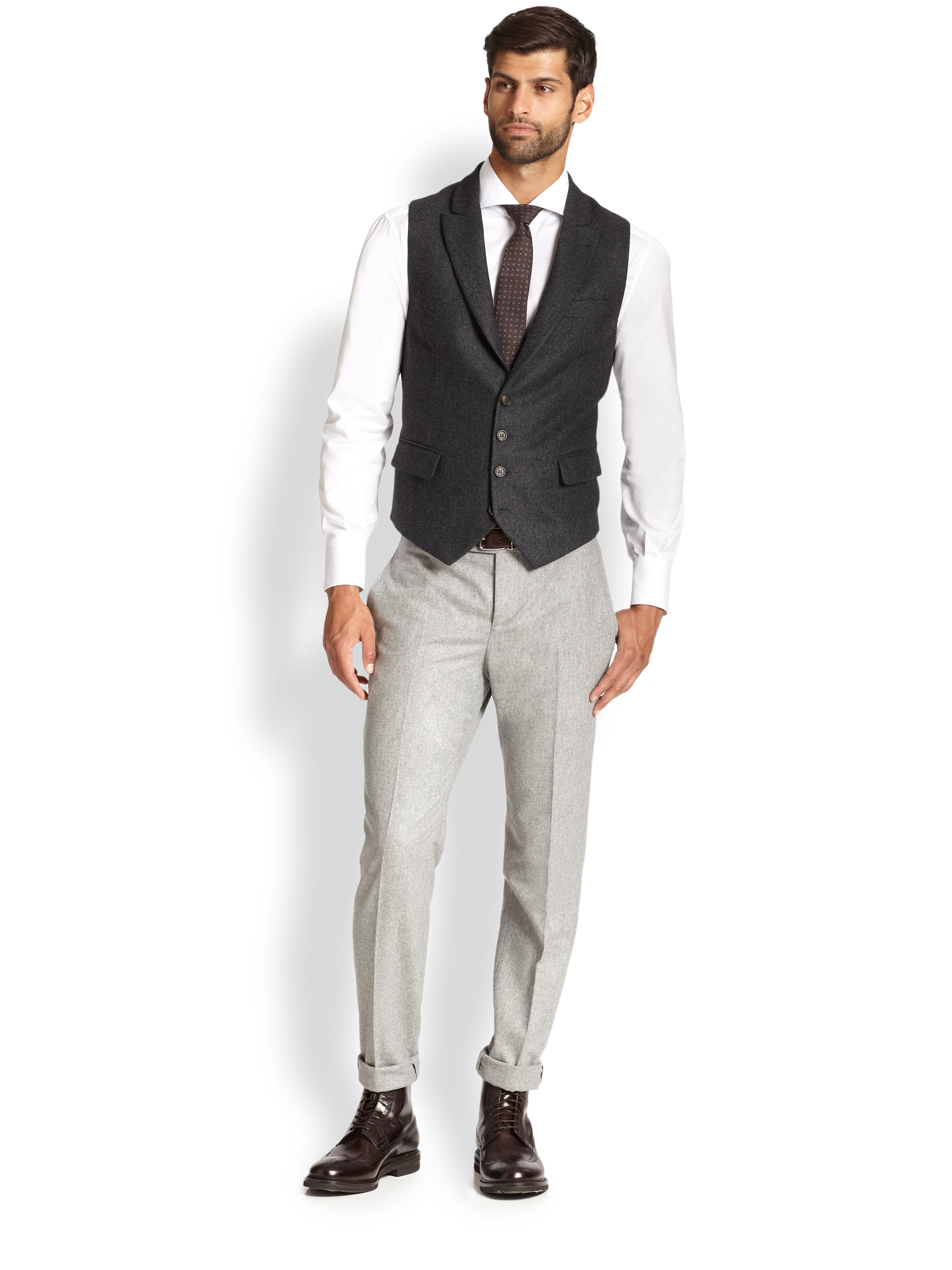 men's grey flannel trousers