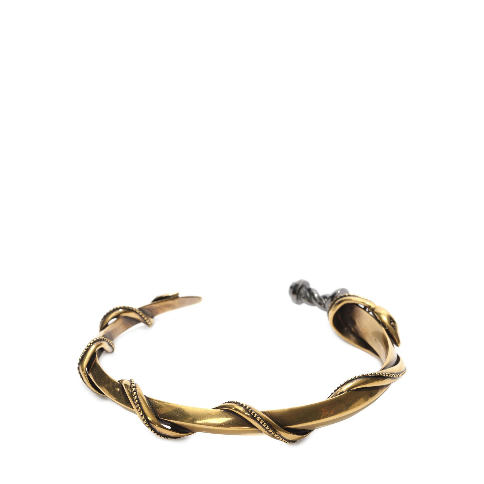 Lyst Alexander Mcqueen Snake And Dagger Bracelet In Metallic Gallery