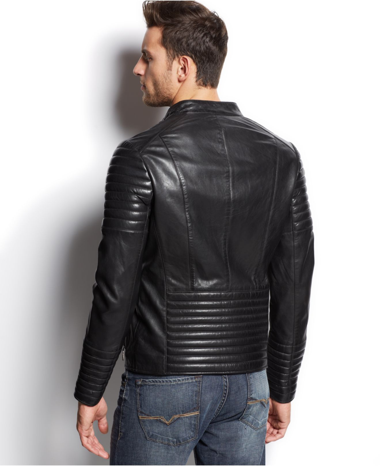 versace mens leather jacket | dsquared2 uk