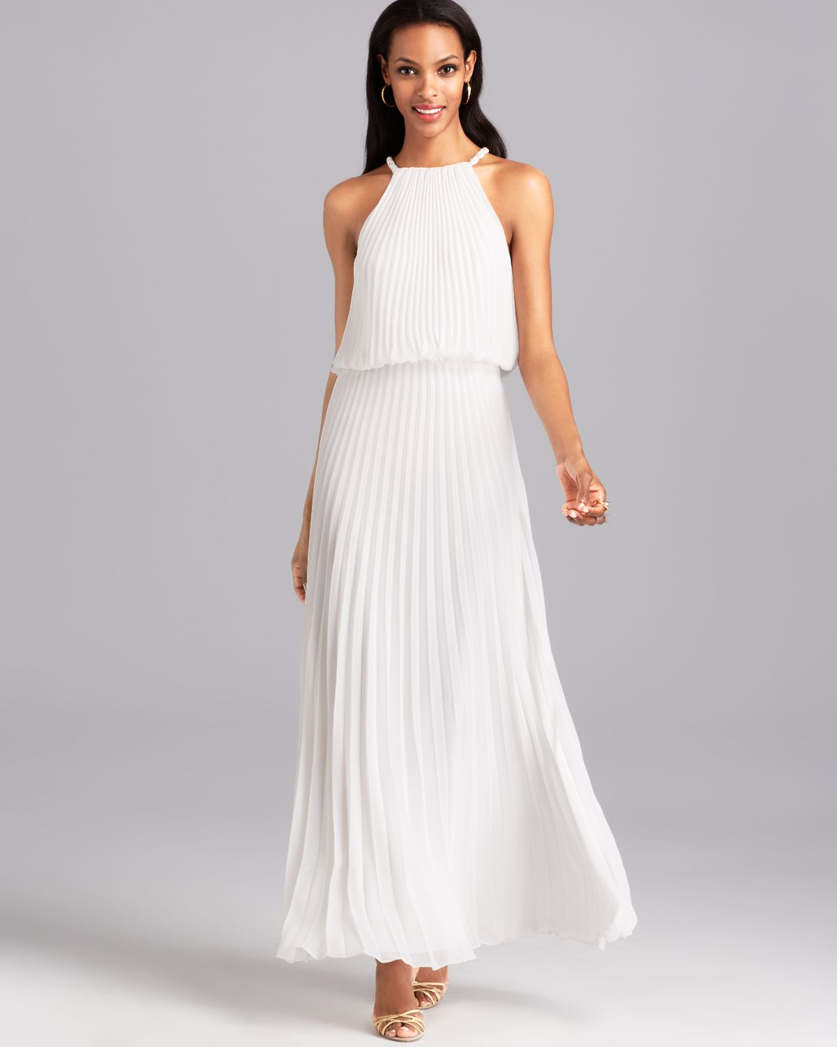 Lyst - Aqua Gown - Grecian Pleated Blouson in White