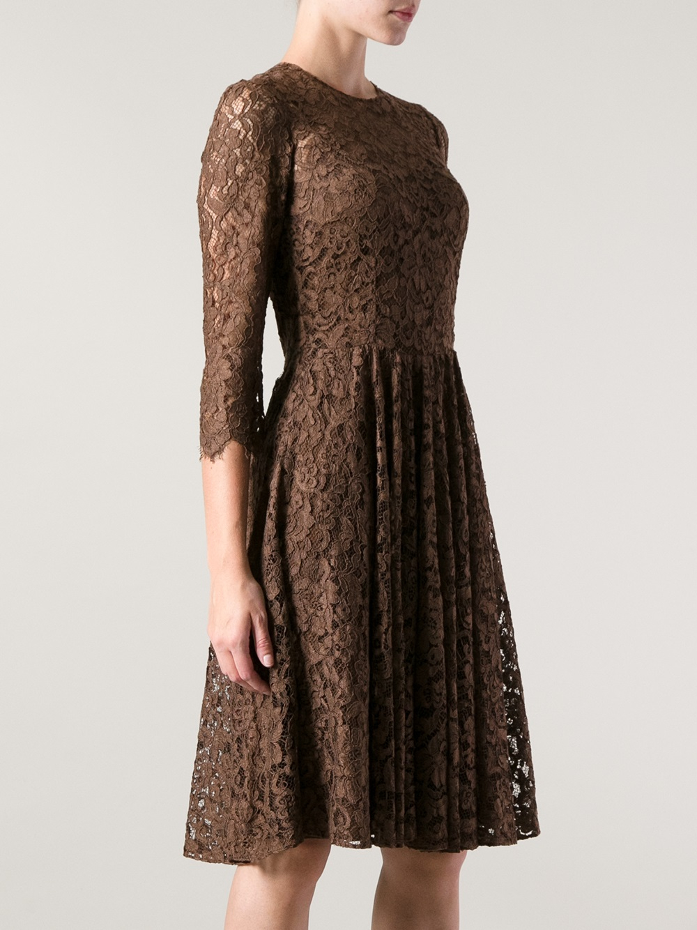brown and nude dress