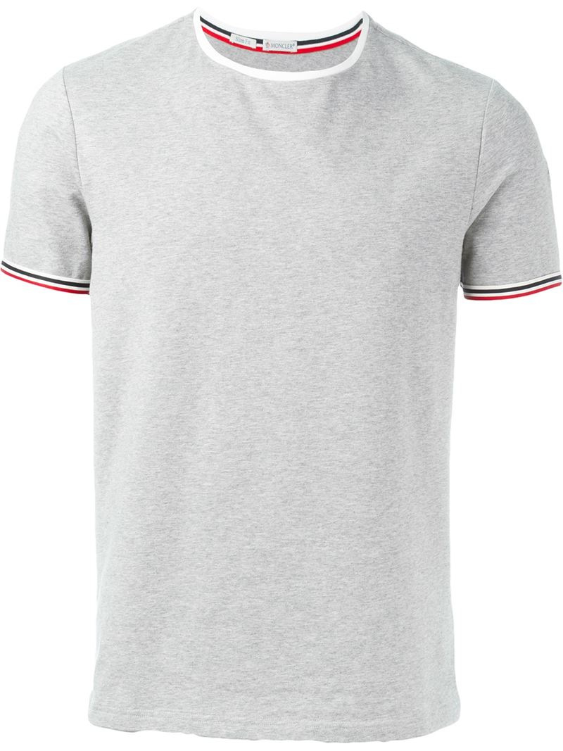 Lyst - Moncler Crew Neck T-shirt in Gray for Men