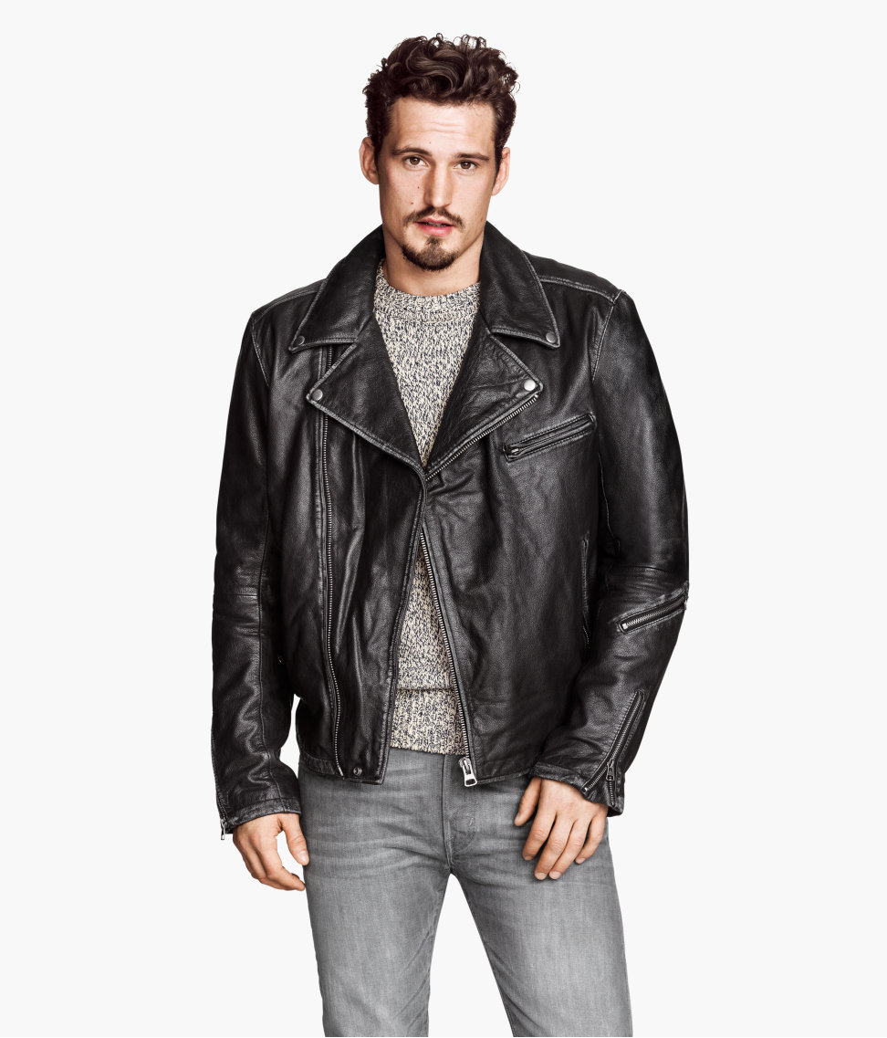 Lyst H M Leather Biker Jacket In Black For Men Gallery