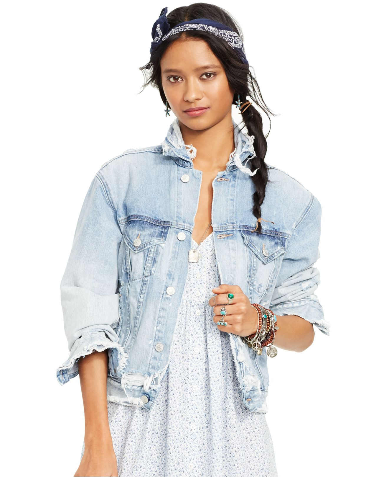 Denim & supply ralph lauren Distressed Trucker Jacket in ...