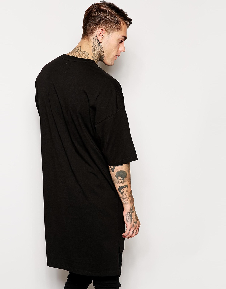 Lyst Asos Super Longline T Shirt With Oversized Fit And Stepped Hem 6440