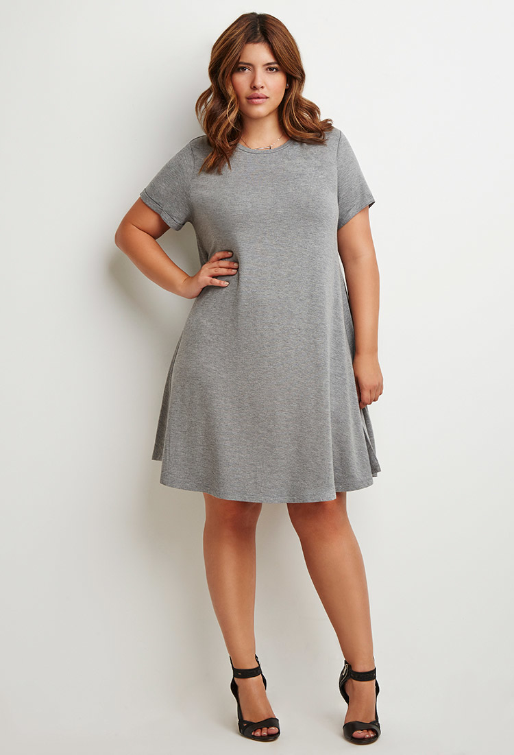 Lyst Forever 21 Plus  Size  A line T shirt  Dress  in Gray