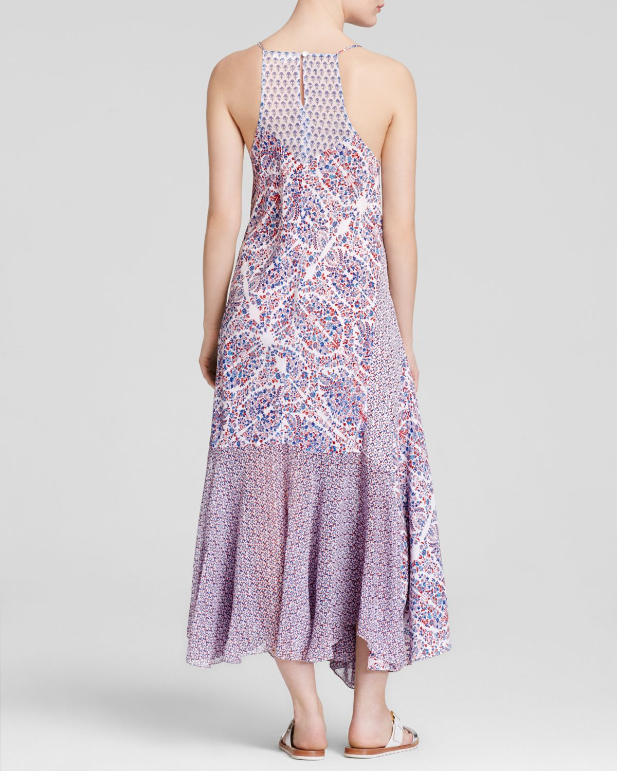 Lyst Rebecca Taylor Maxi Dress Paisley Ruffle In Purple Gallery