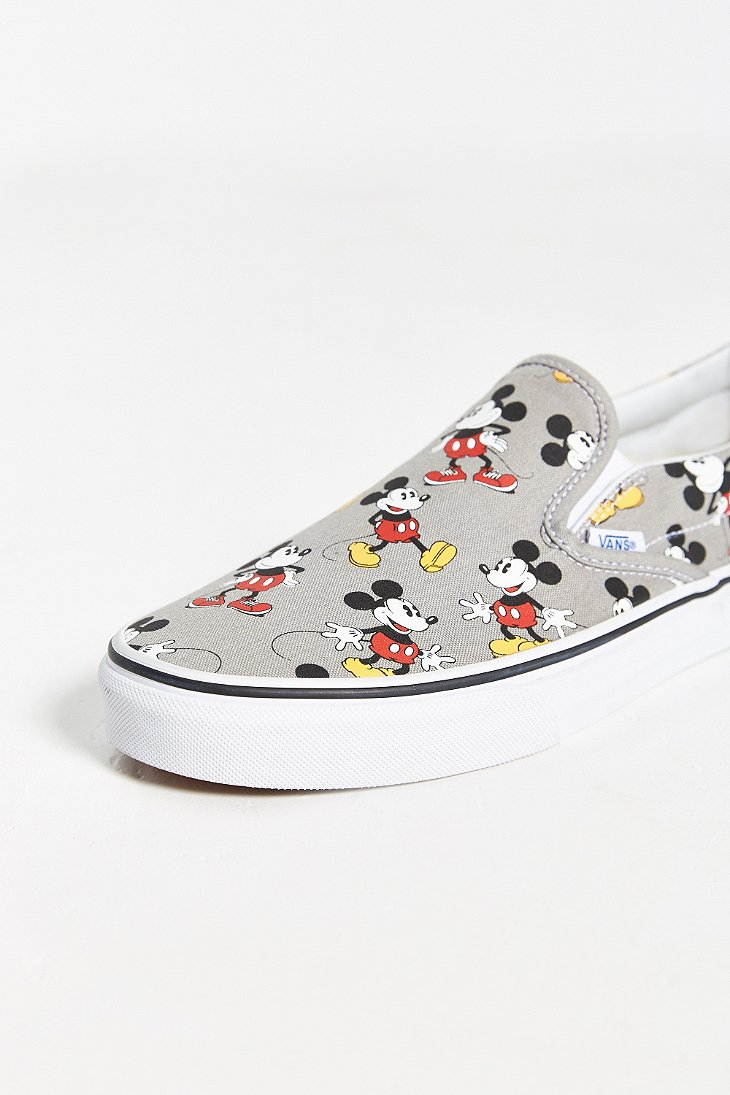 vans classic slip on checkerboard grey mickey mouse vans classic slip on checkerboard grey mickey mouse