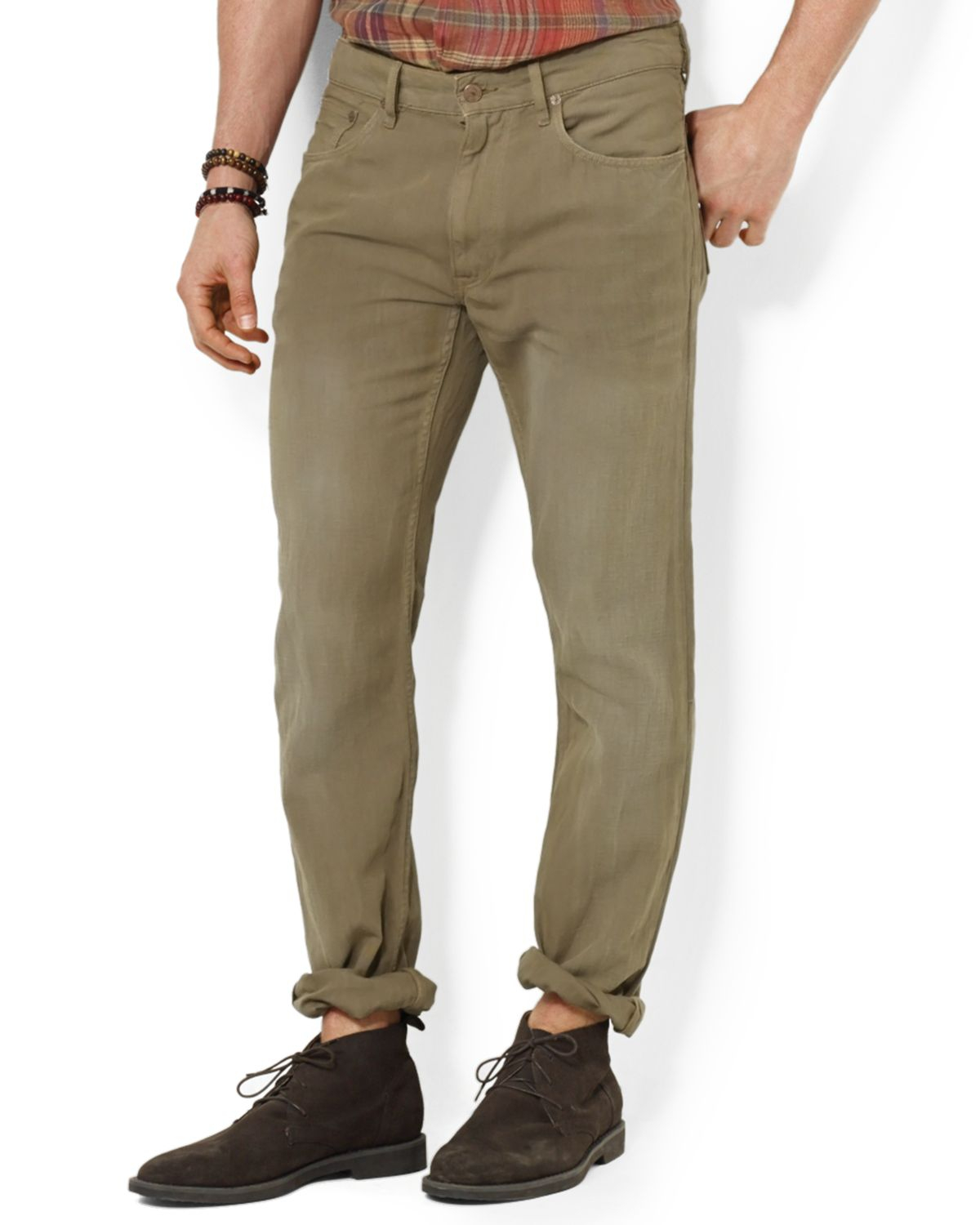 Lyst - Ralph Lauren Polo 5-Pocket Chino Pant - Slim Fit in Green for Men