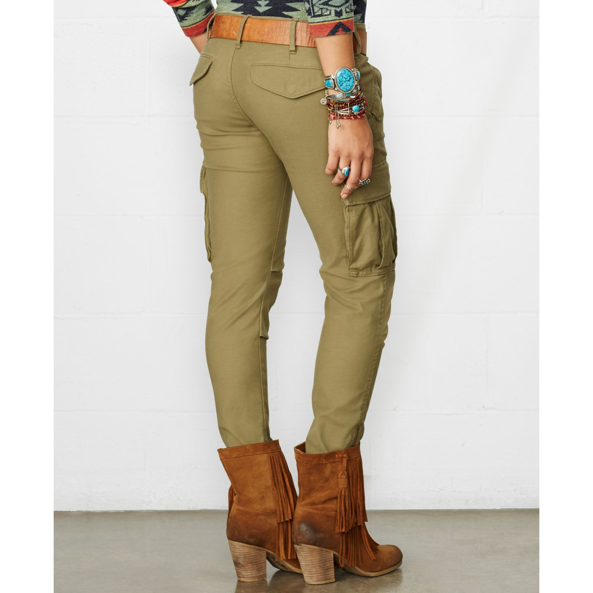 low rise skinny cargo pants