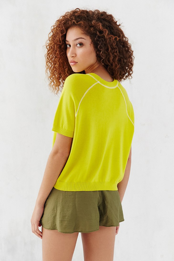 Bdg Short Sleeve Raglan Sweater in Yellow | Lyst