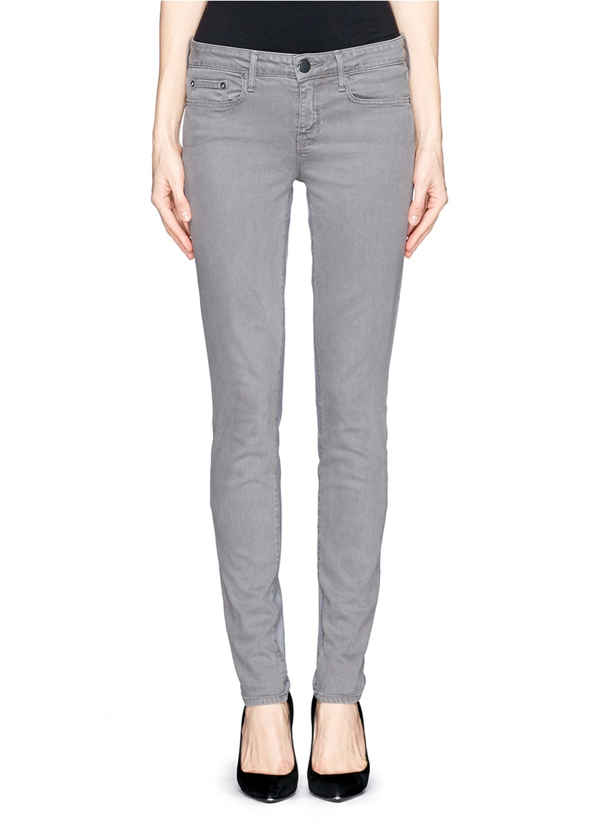 Lyst Vince 'dylan' Waxed Tuxedo Stripe Skinny Jeans in Gray