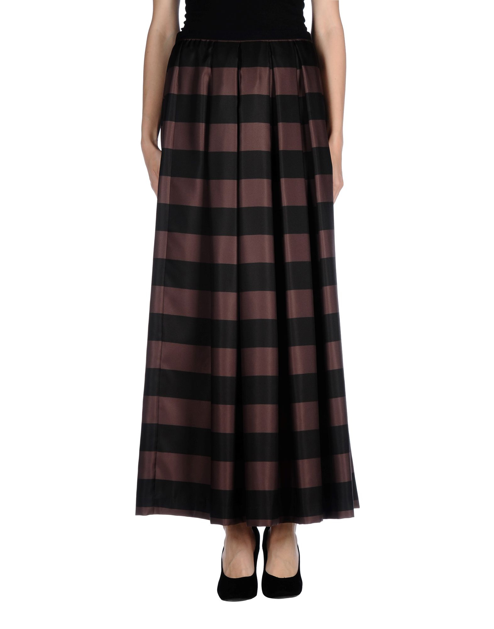 Lyst Soallure Long Skirt in Brown