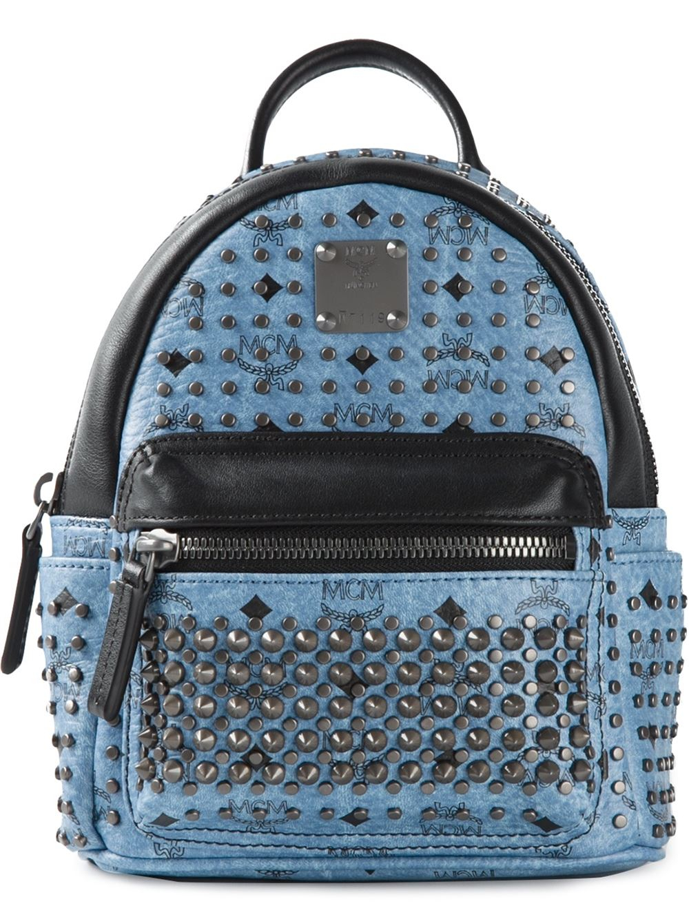 Mcm Studded Mini Backpack in Blue | Lyst