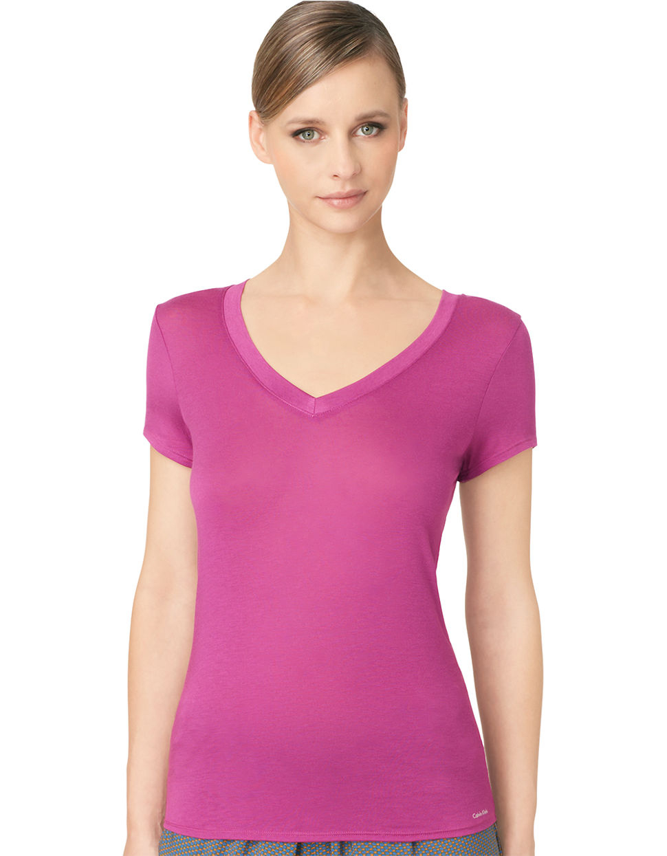 Calvin klein Layering Short Sleeve T Shirt in Pink (Mulberry Fruit) | Lyst
