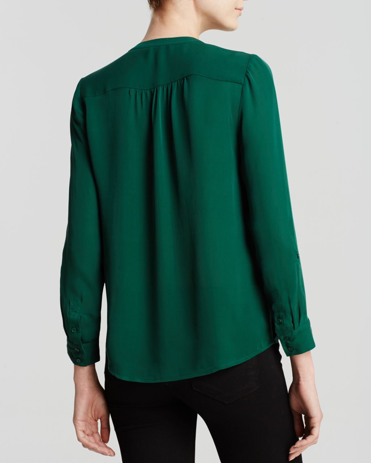 green silk blouse uk