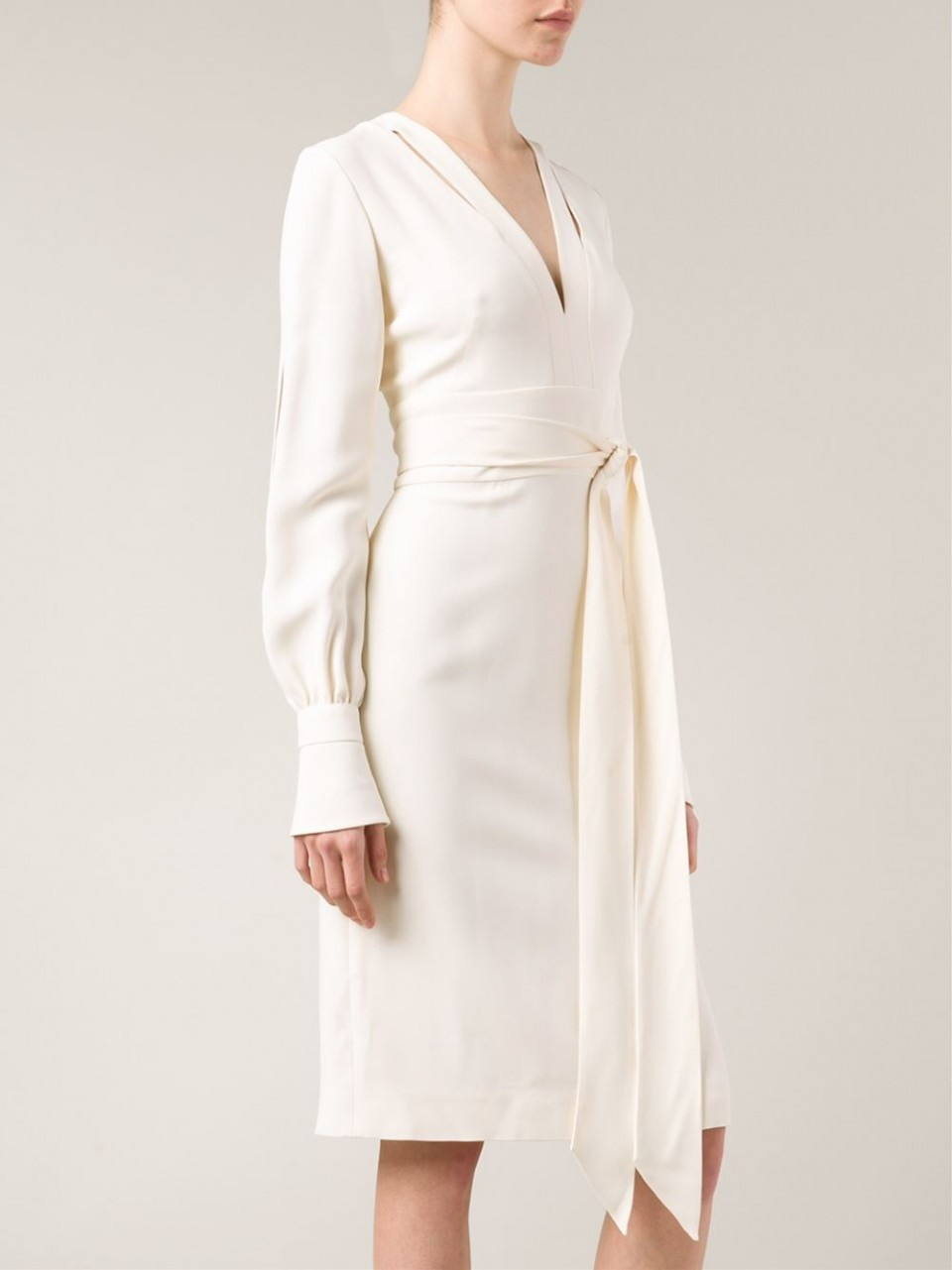 Lyst - Givenchy Slit Neckline Dress in Natural