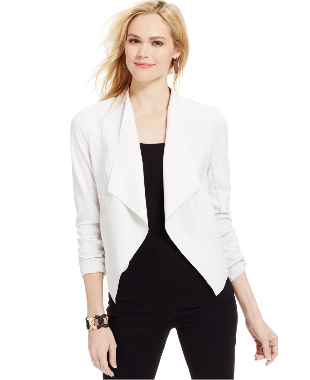 Lyst - Kut From The Kloth Faux-Leather Draped Jacket in White