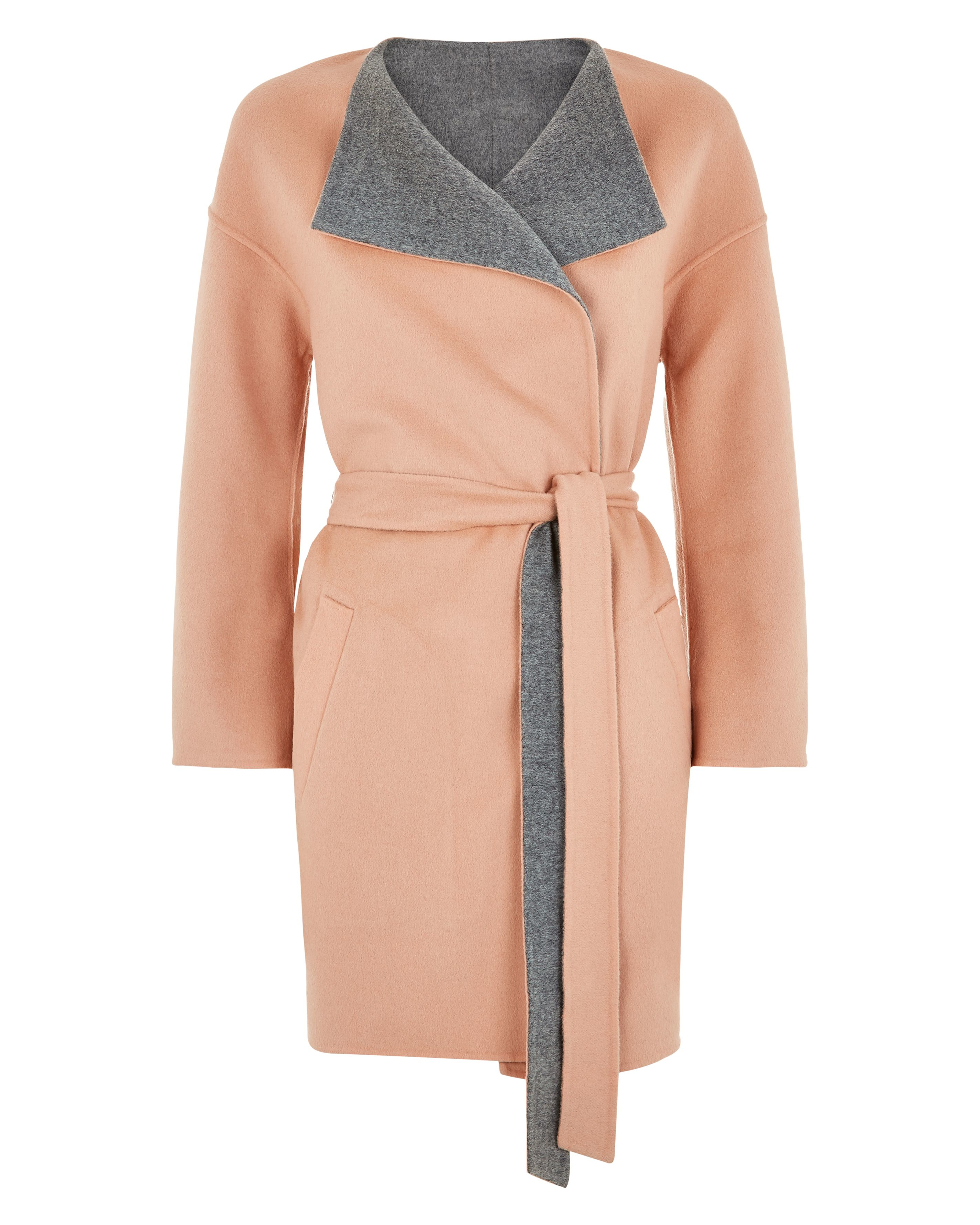 Jaeger Wool Reversible Coat in Pink Lyst