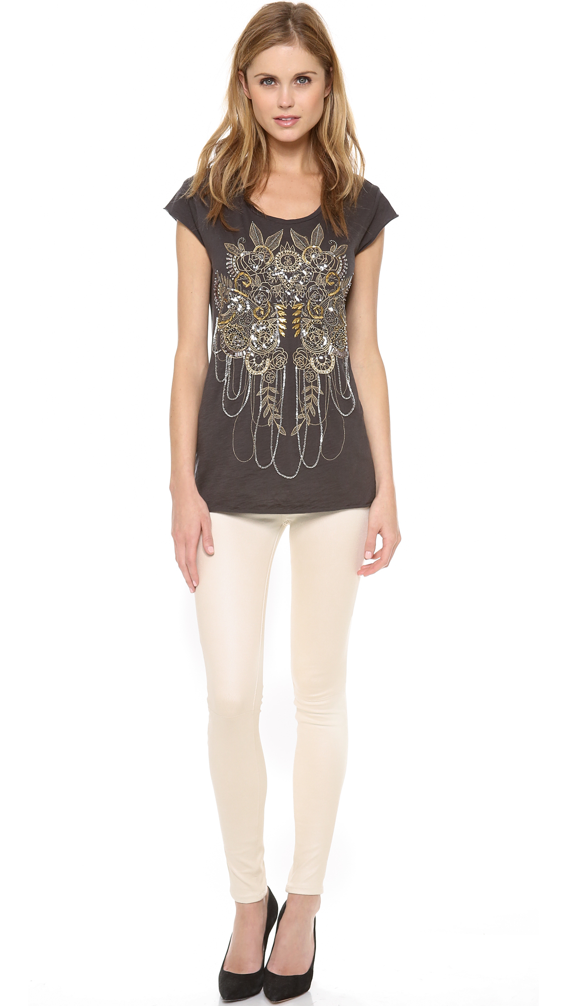7 For All Mankind Crackle Faux Suede Skinny Jeans In
