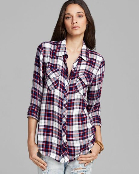 Rails Shirt - Plaid Button Down in Blue (White/Navy/Red) | Lyst