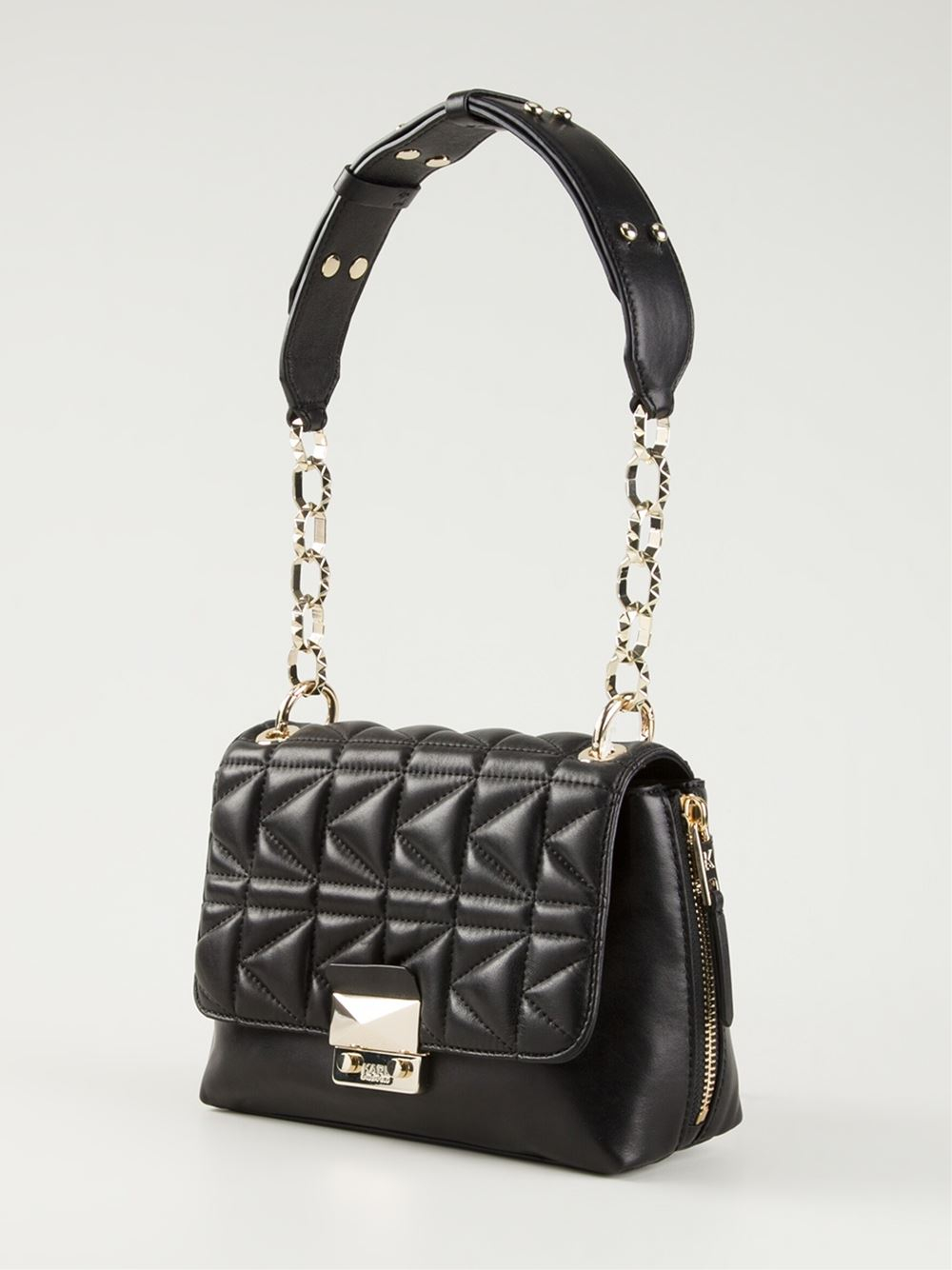 Karl lagerfeld Small Quilted Shoulder Bag in Black | Lyst
