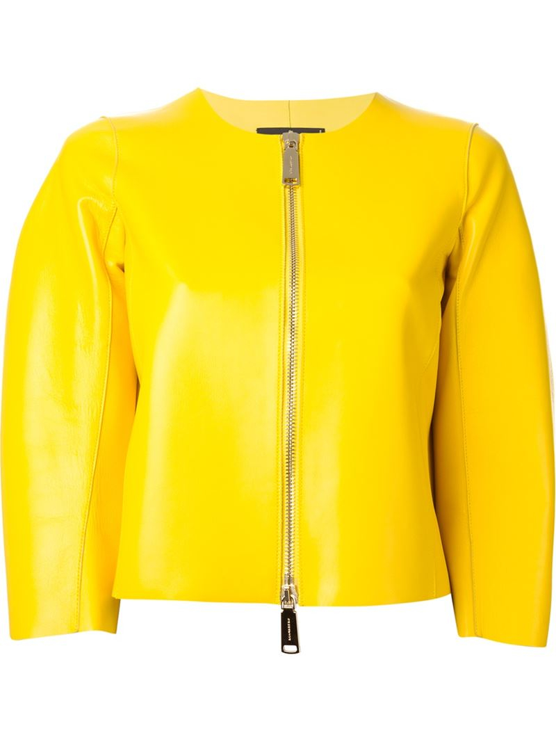 Lyst - Dsquared² Cropped Jacket in Yellow