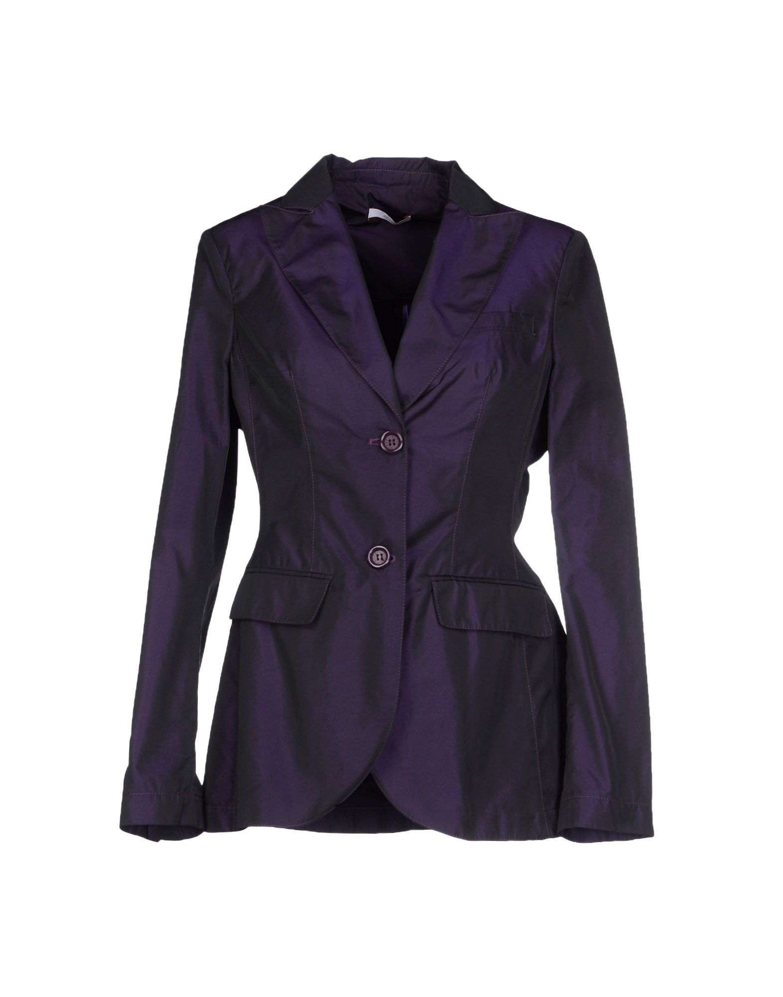 purple sleeveless blazer