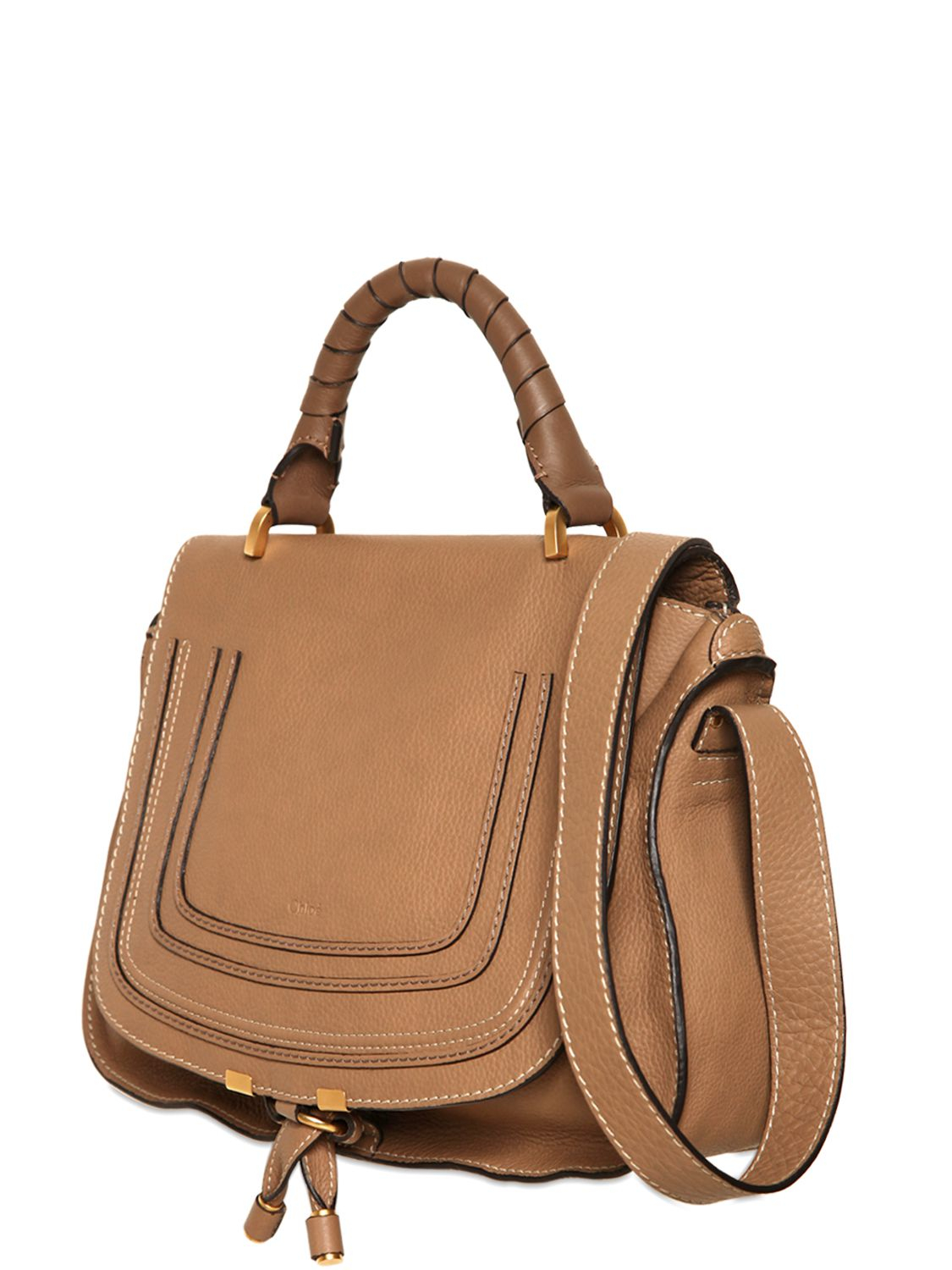 Chlo Marcie Medium Satchel in Brown (NUT) | Lyst