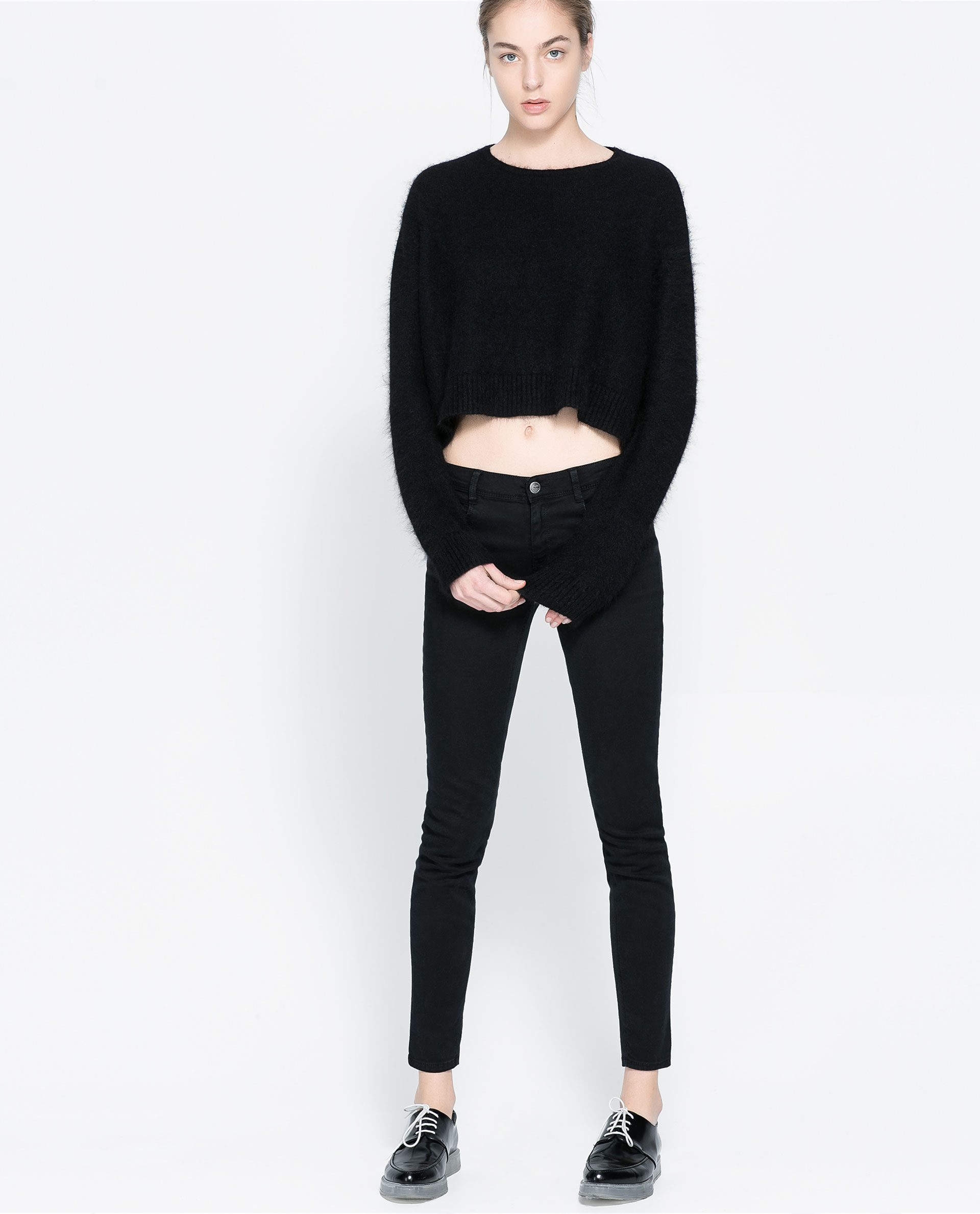 Zara Basic Trousers in Black | Lyst