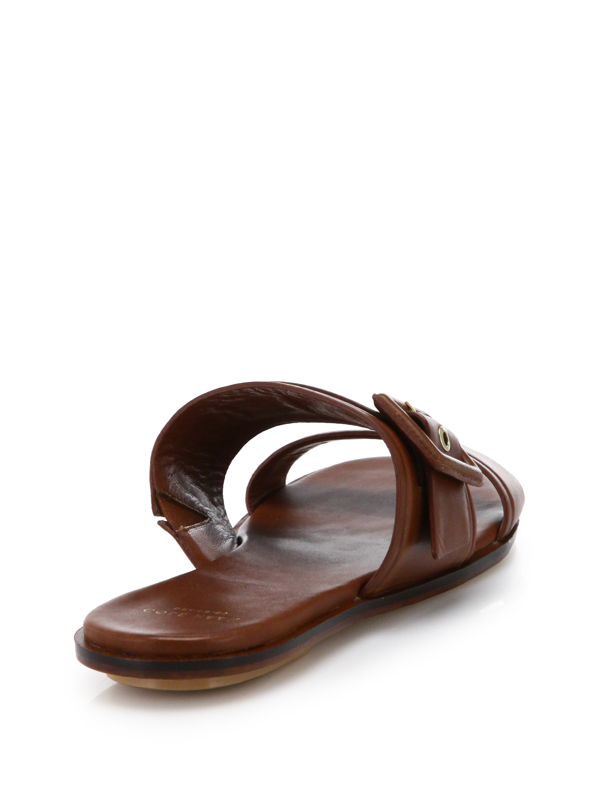 leather buckle sandals cole haan amavia leather buckle slide sandals in brown lyst leather buckle sandals cole haan amavia leather buckle slide sandals in brown lyst
