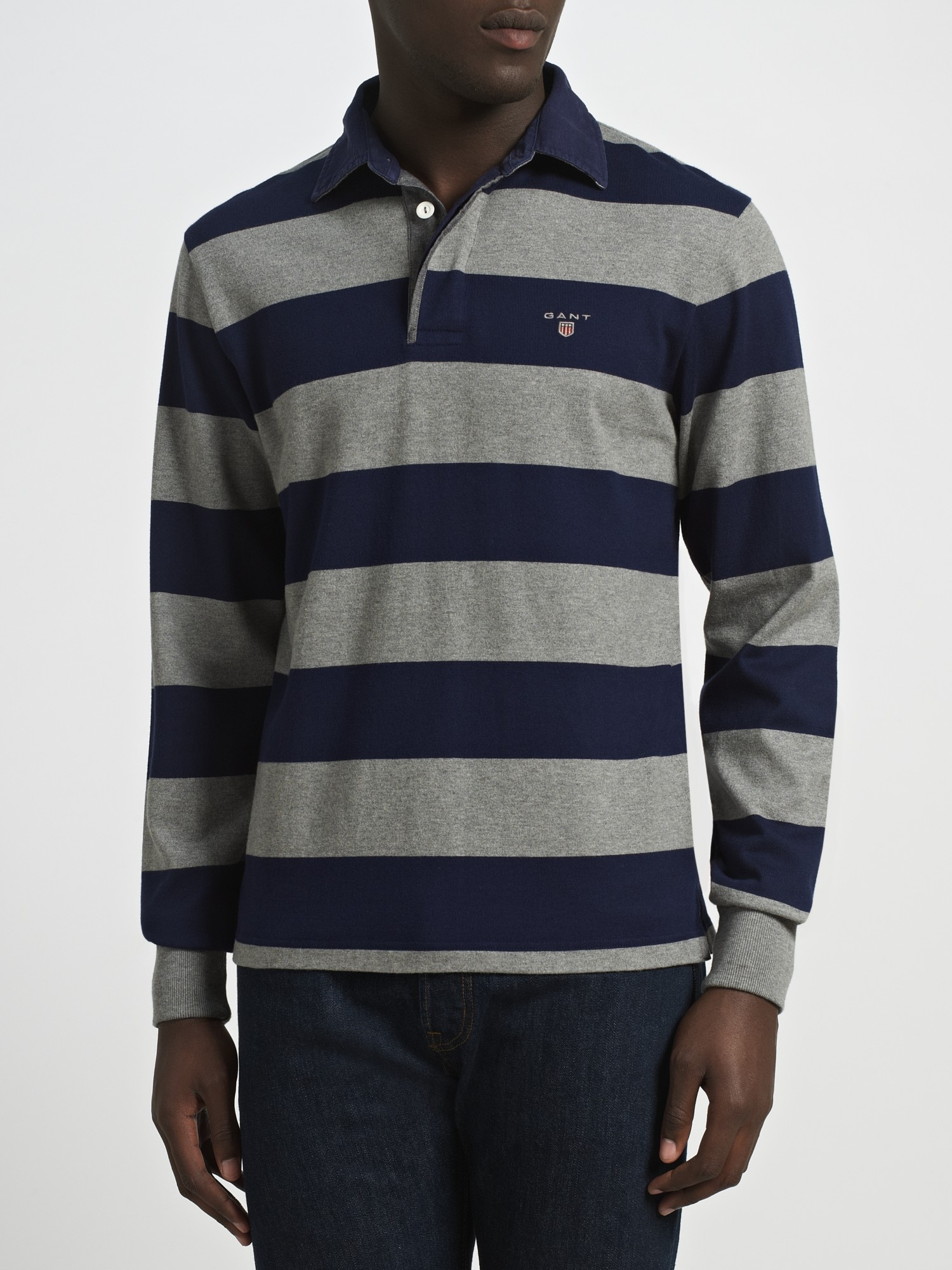 Gant Bar Stripe Long Sleeve Rugby Shirt in Blue for Men Lyst