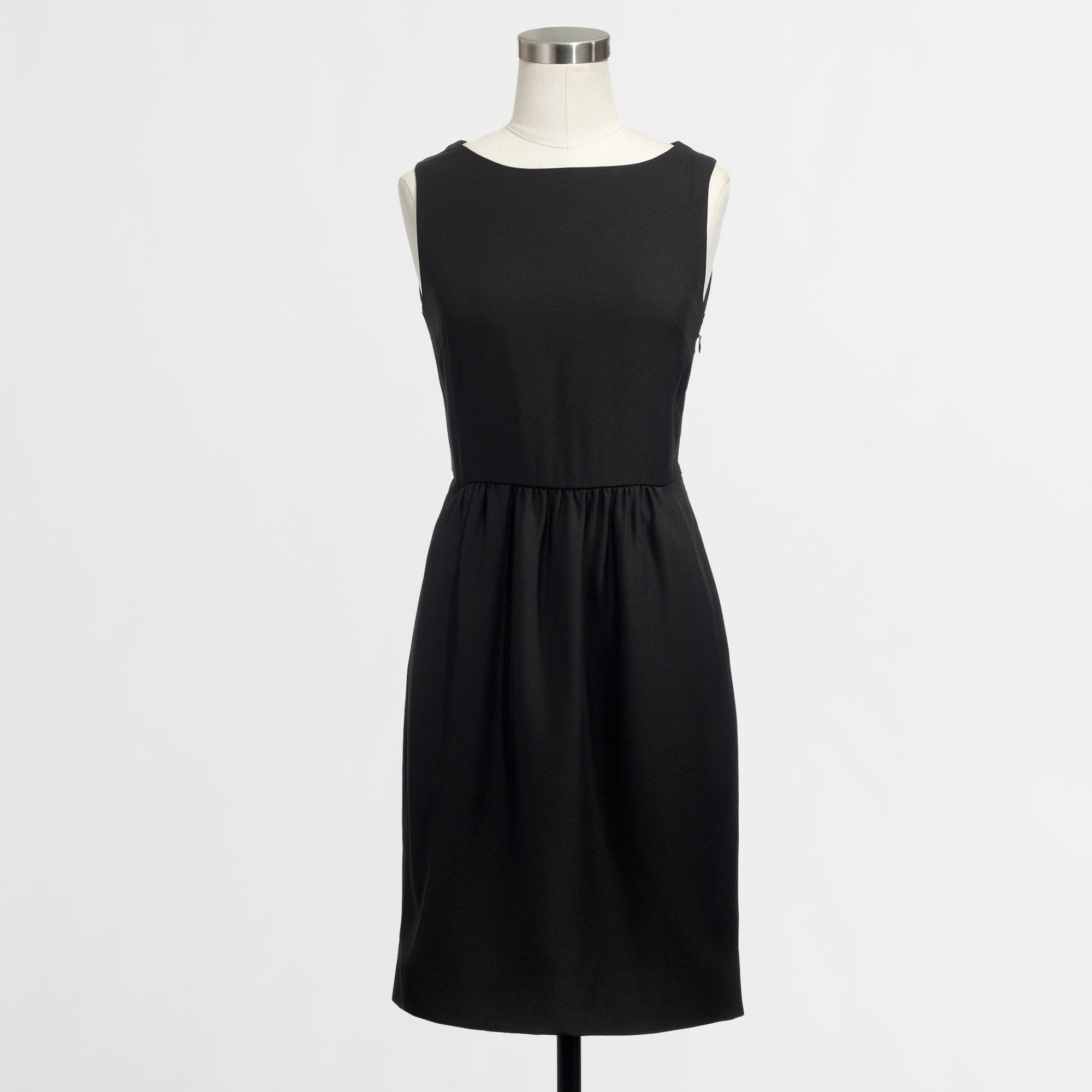 J.crew Factory Sleeveless Ruched Dress in Black | Lyst