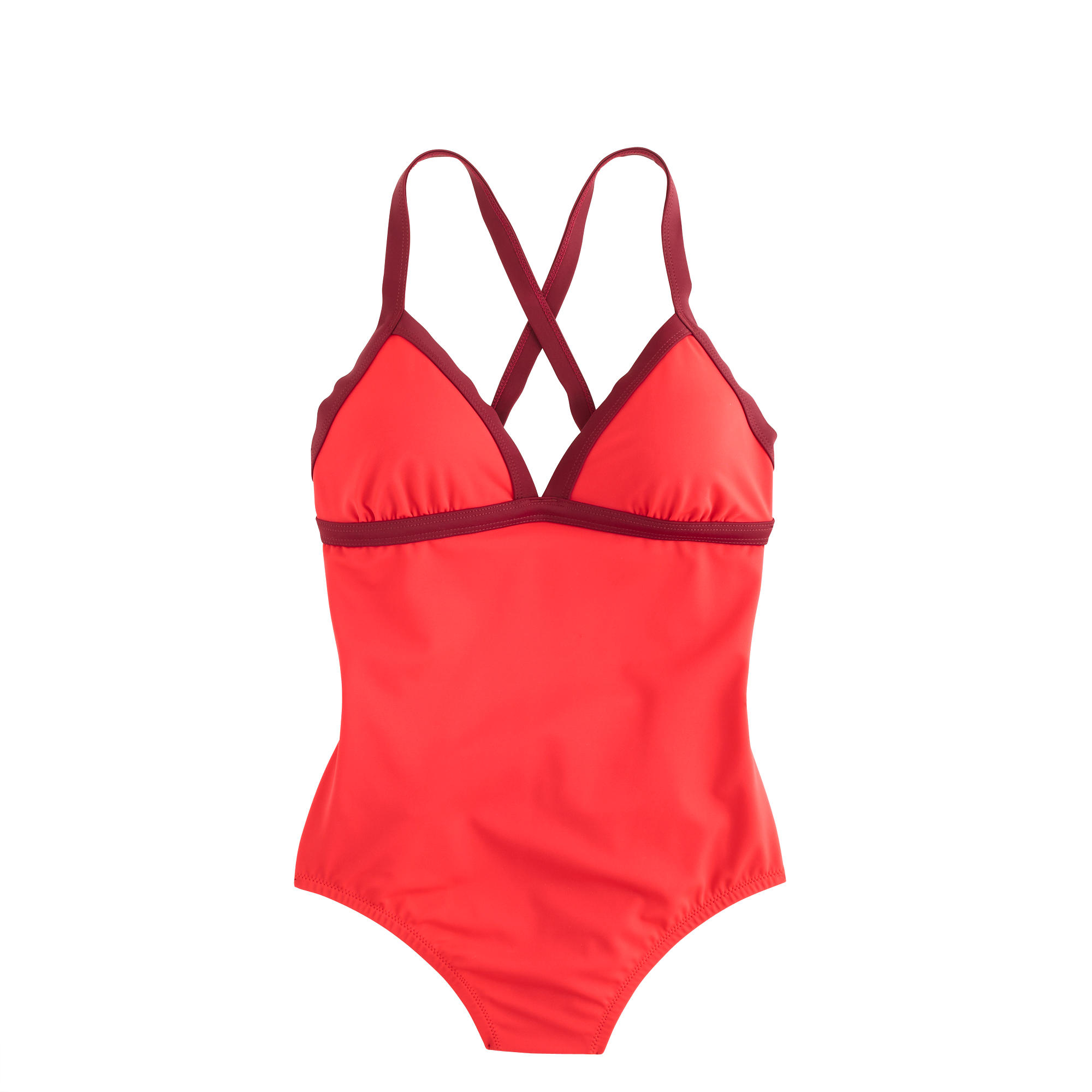 J.crew Colorblock Crisscross One-piece Swimsuit in Red (red burgundy ...