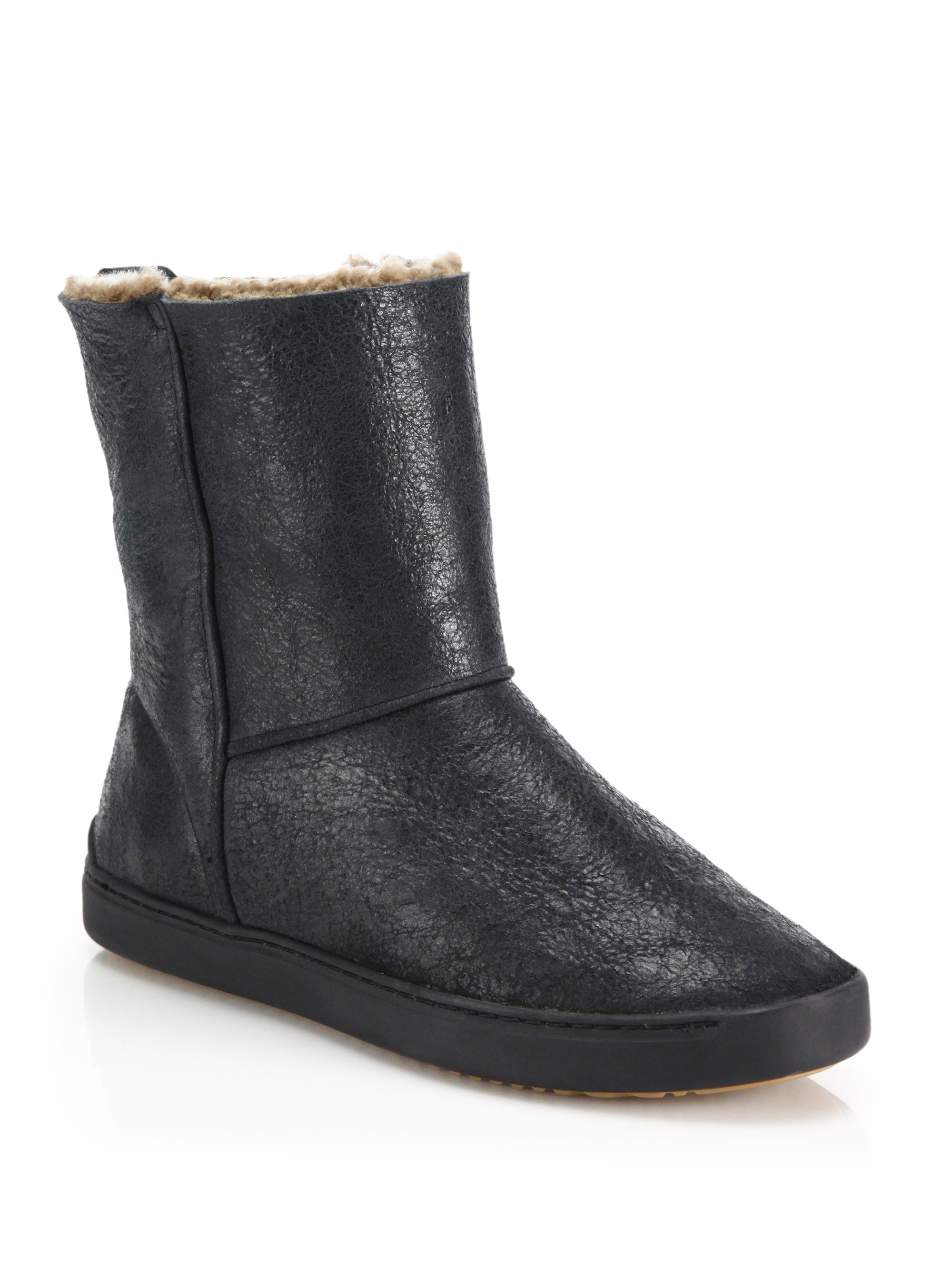 shearling lined sneaker boots