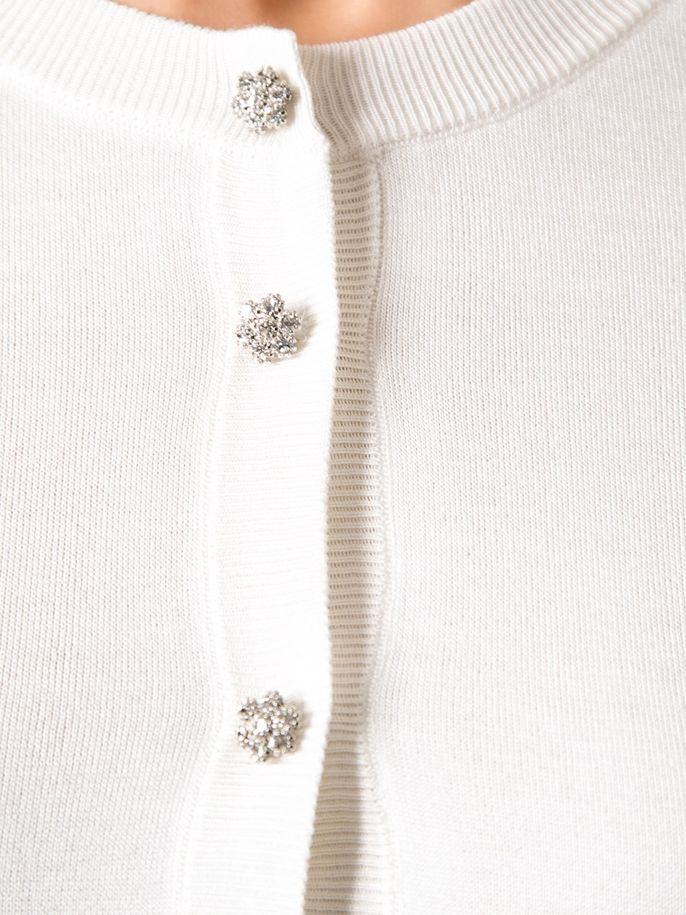 Lyst - Dolce & Gabbana Jewel Button Cardigan in White