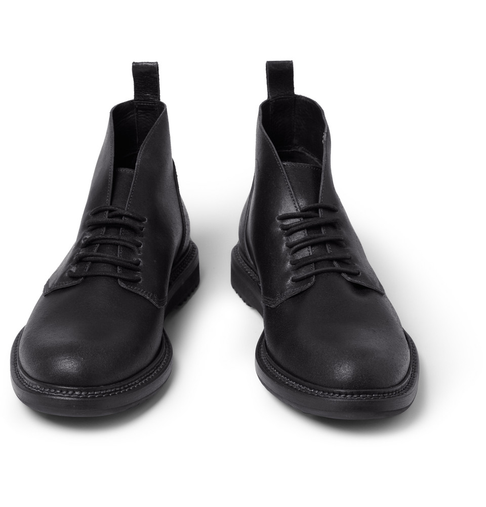 Rick owens Washed-Leather Desert Boots in Black for Men | Lyst