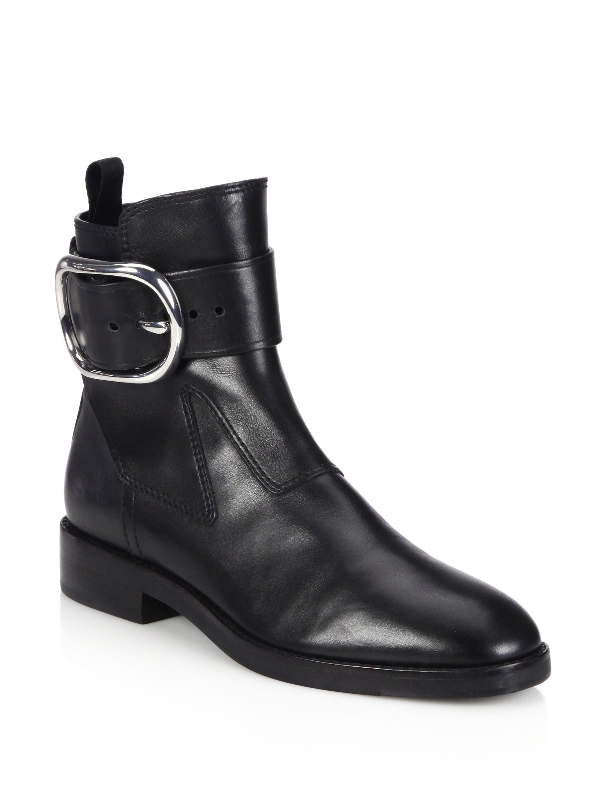 Lyst - Alexander Wang Bara Buckled Leather Ankle Boots in Black for Men