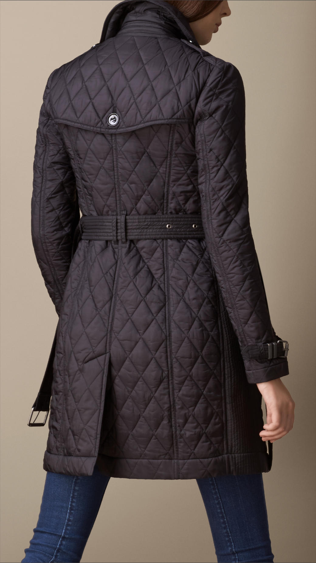 women's mid length quilted coat