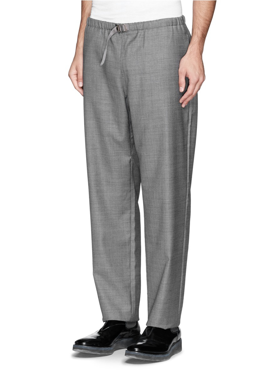 Lyst - Paul Smith Cinch Strap Waistband Pants in Gray for Men